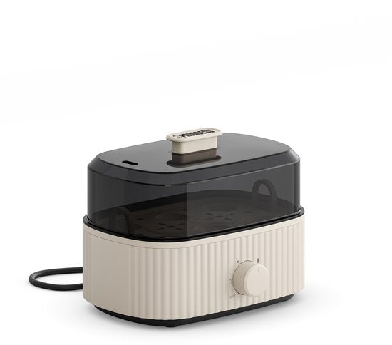 Princess Eierkoker Wave 262047 - 6 eieren - 300 W - Retro - Zwart - Beige