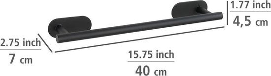 Wenko Turbo-Loc® Handdoekrail Orea Zwart