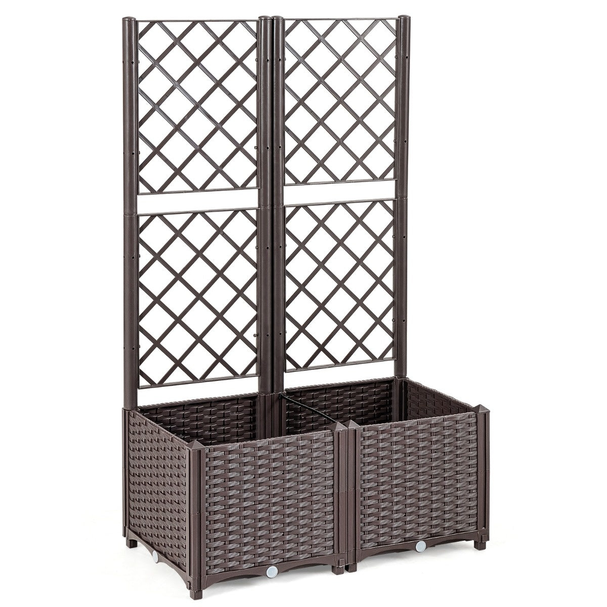 Coast Plantenbank Met Traliewerk - 80 x 40 x 135 cm - Bruin