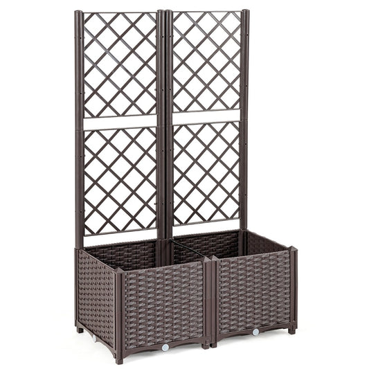 Coast Plantenbank Met Traliewerk - 80 x 40 x 135 cm - Bruin