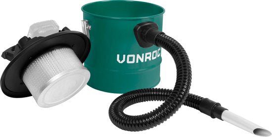 VONROC Accu aszuiger VPower 20V – 12L reservoir – HEPA-filter - Zonder accu & lader