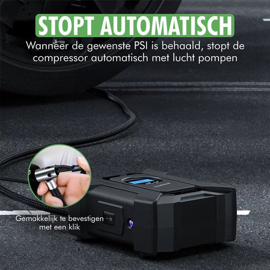 Travelhawk Compressor Bandenpomp – Elektrische Fietspomp - Luchtcompressor – Elektrische 12V - 30 L/Min – 100psi - Draagbaar - voor Auto, Fiets, motorfiets