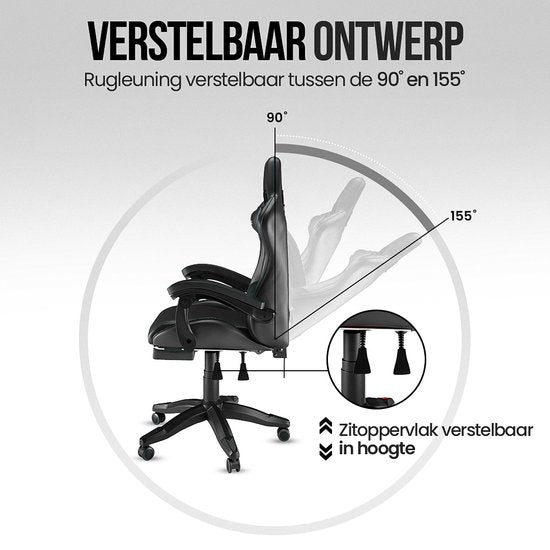 Avalo Gaming Stoel - Gamestoel - Ergonomische Bureaustoel - Verstelbaar - Game Stoel - Gaming Chair - Zwart