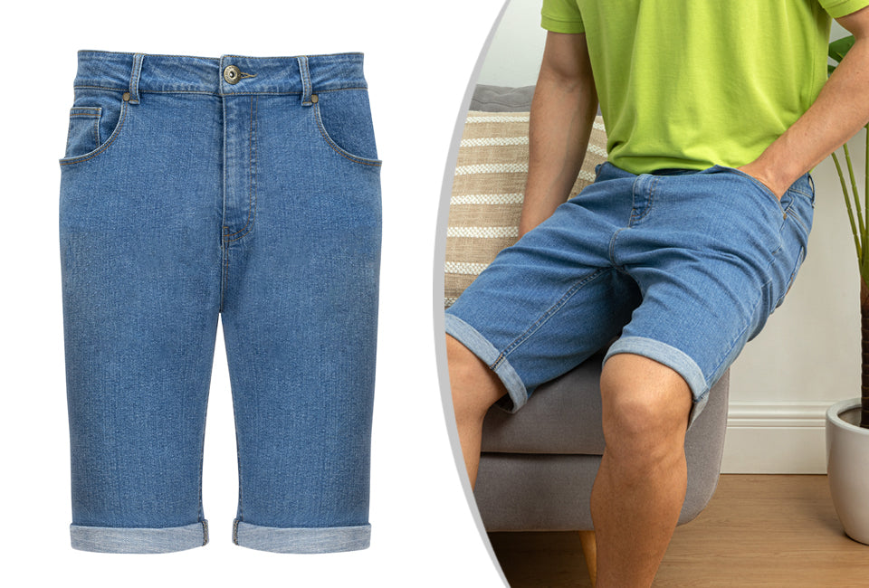 Milanoro - L - Denim shorts - Heren - Lichtblauw