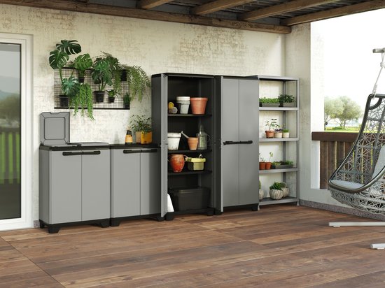 Keter Planet Lage Kast - 1 plank - 68x39x90cm - Grijs/Zwart