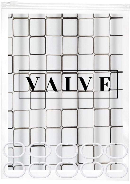 VAIVE Douchegordijn Anti Schimmel 180x200 cm – Douchegordijnen – Waterdicht - Inclusief ringen