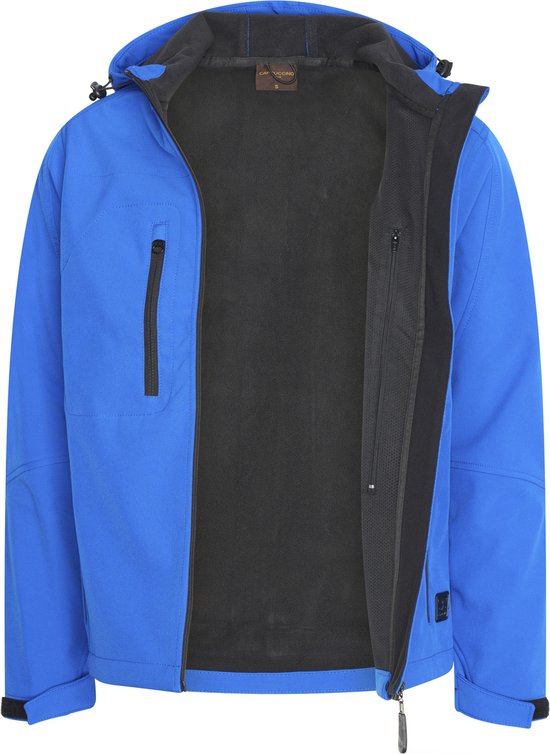 Cappuccino Italia - Heren Outdoorjas Softshell Hooded Jacket - Blauw - Maat L