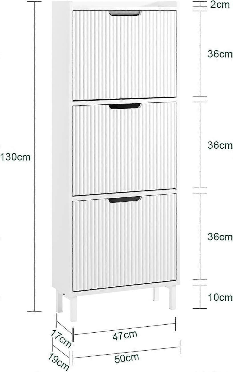 SoBuy  - Schoenrek Schoenopbergkast - Wit - B50 x D19 x H130 cm