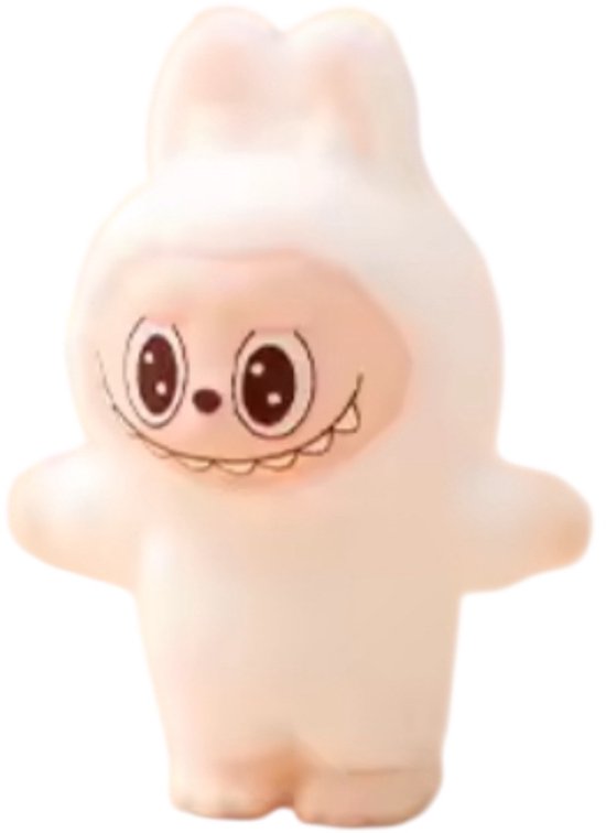 Kawaii Monster Beeldje - Macaron Stijl - 4,5 cm - Staand - Wit - PVC Figuur - Verrassingscadeau - Decoratie & Speelgoed voor Kinderen