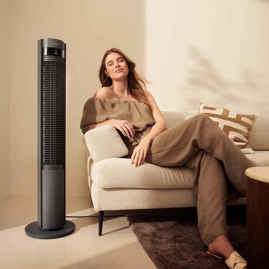 Duux Elevate – Stille Torenventilator met Ionisator – 26 Snelheden & Slaapmodus - Grijs