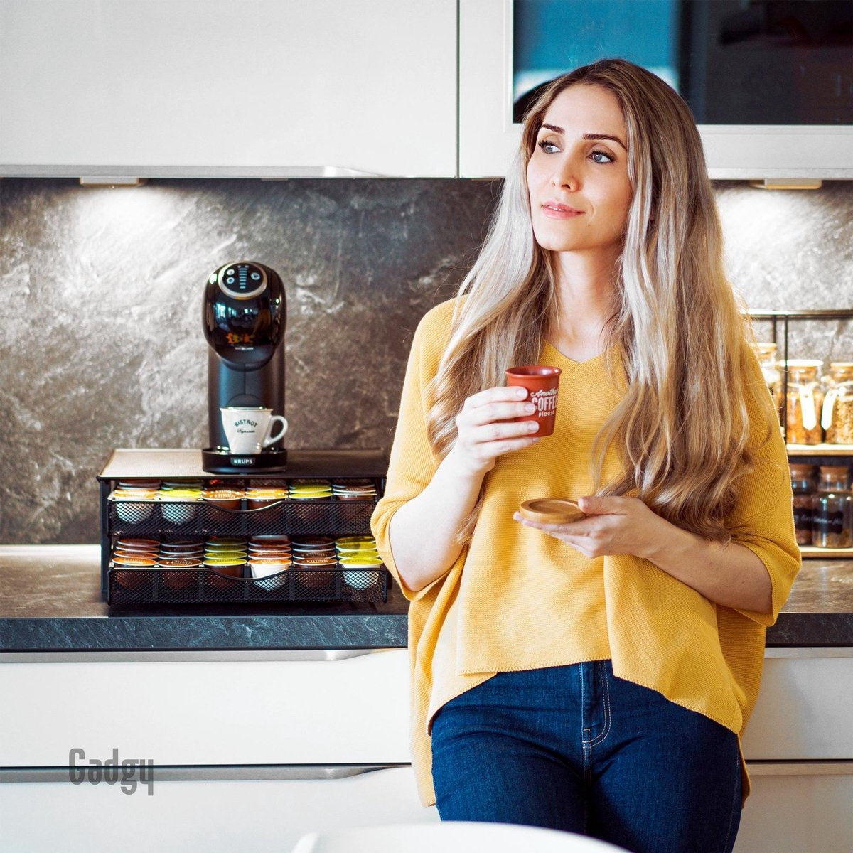 Geschikt voor Dolce Gusto Capsulehouders - Koffiecups Houder met 2 Lades - 72 Dolce Gusto Cups Capsulehouder - Antislip & Trilling Dempend - Vaderdag Cadeau
