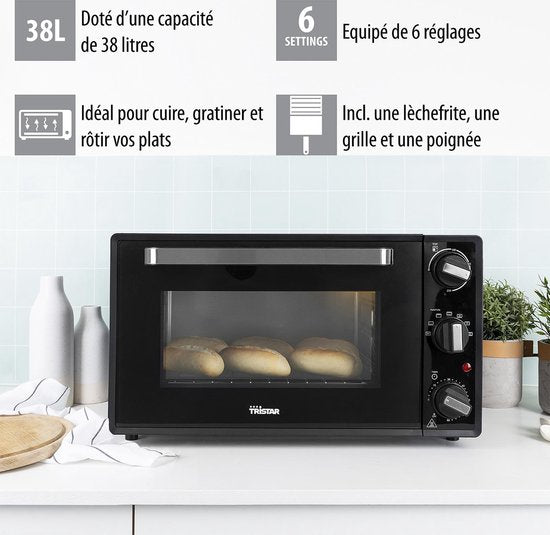 Tristar OV-3630 Convectieoven – Vrijstaande Oven 38 liter – Heteluchtoven 2000 Watt - Zwart