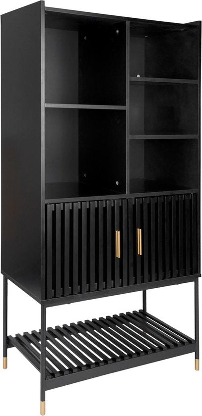 Leitmotiv Kast Marve - Zwart - 40x75x150 cm - Modern,Scandinavisch