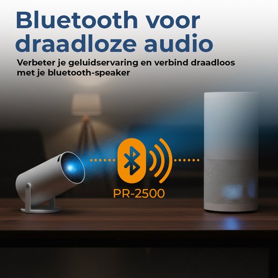 Denver Mini Beamer PR2500 – Full HD 1920x1080P – 175 ANSI Lumen – Thuisbioscoop Projector – HDMI, USB-C & Bluetooth – Compact & Draagbaar