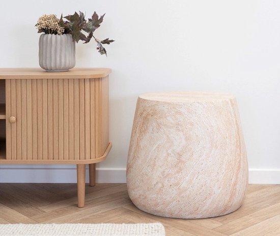 House Nordic Bijzettafel Bonn Natuur Ø47,5cm