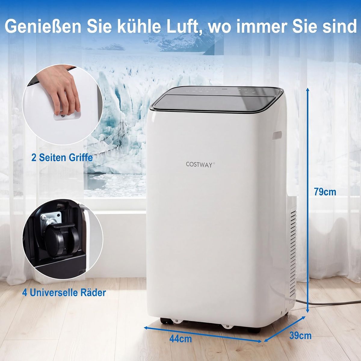 Coast Mobiele Airco - 5-in-1 Klimaatregeling - 12000 BTU - Voor ruimtes tot 46 m² - Wit