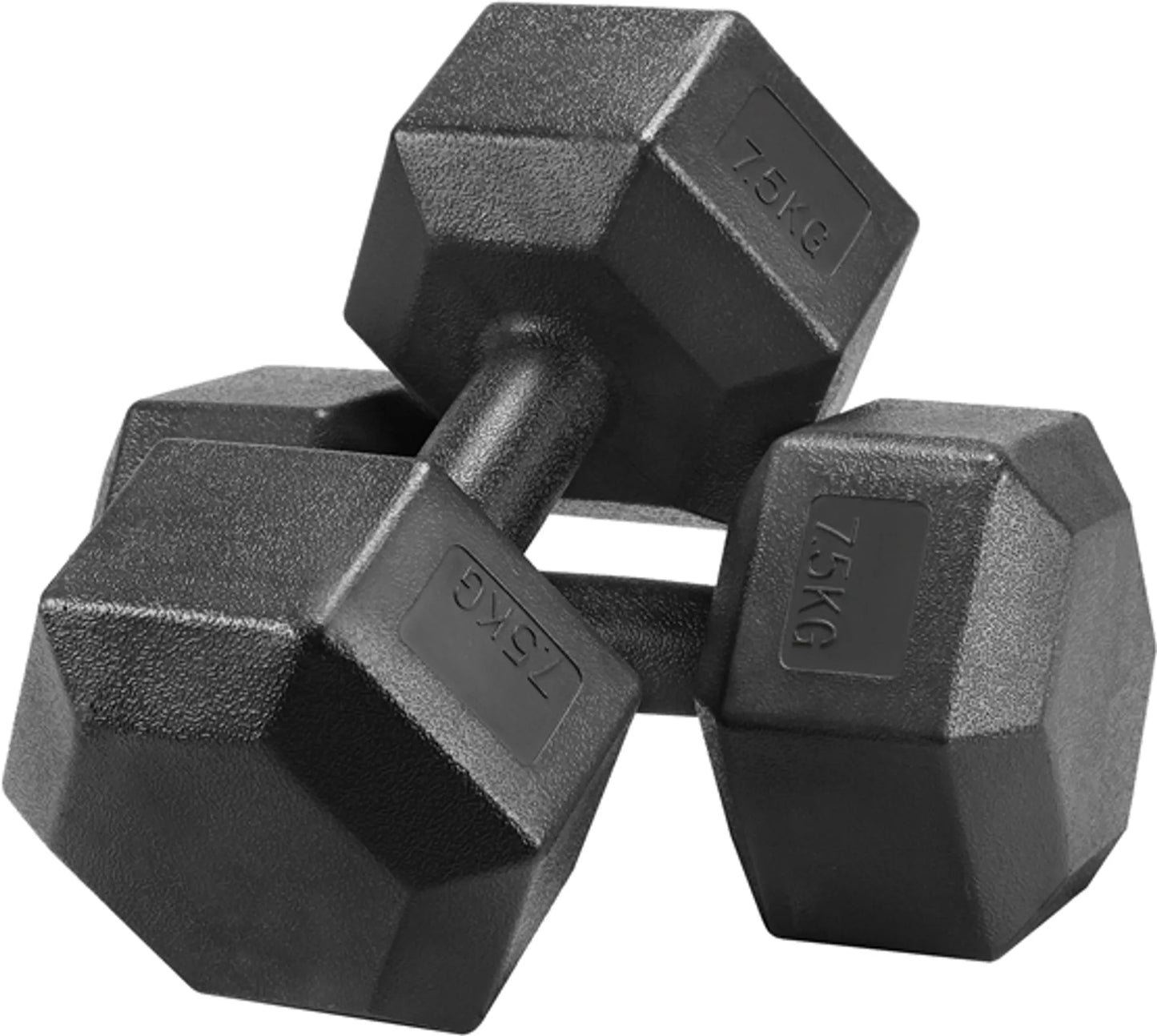 Yaheetech Dumbbells 7,5 kg Set Van 2 – Voorzien Van Zeshoekig Anti-rol Ontwerp En Ergonomische Handgreep En Vloerbeschermende Pvc-coating – Voor Krachttraining En Cardio – Zwart Gietijzer Beton En Pvc – 31 x 14,6 x 14,6 cm