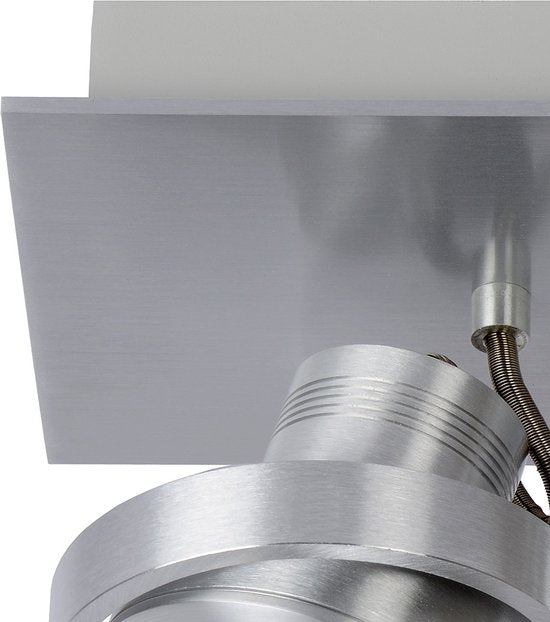 Lucide LANDA Plafondspot - LED Dim to warm - GU10 - 2x5W 3000K/2200K - Mat chroom