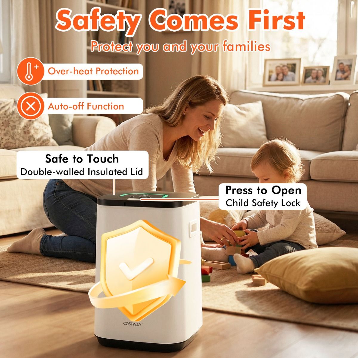 Coast Handdoekverwarmer - Luxe verwarmde emmer - 23 liter - Geschikt voor 3 handdoeken - Wit