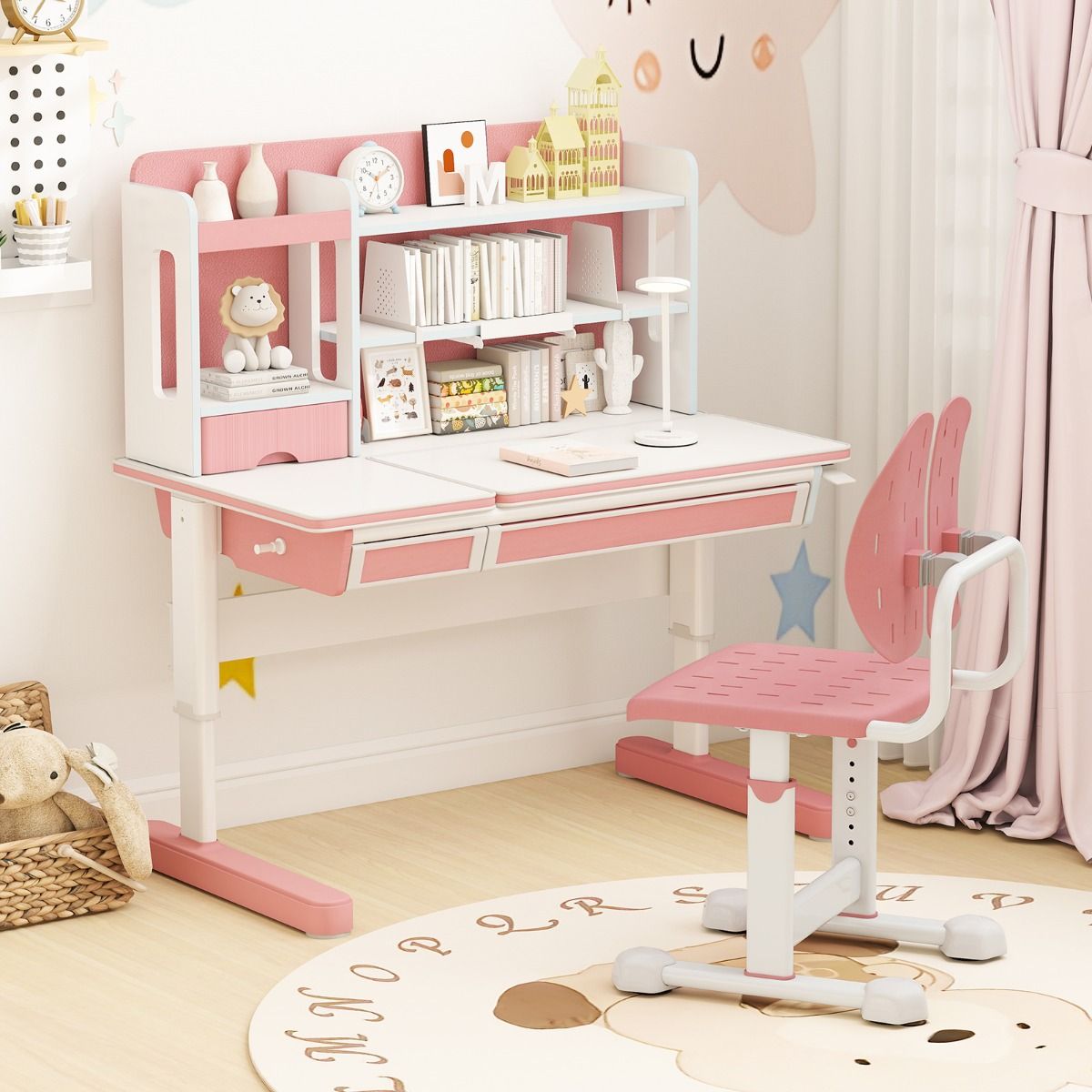 Coast Verstelbare Kinderstoel - Dubbele rugsteun - Ergonomisch - Roze