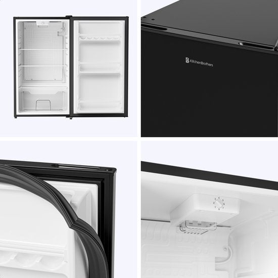 KitchenBrothers Koelkast - 92L - Tafelmodel - IJskast - Frigo - Vrijstaand - Zwart