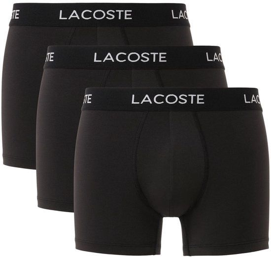 Lacoste 3-Pack Microfiber Boxershorts Trunk Heren - Zwart - maat M