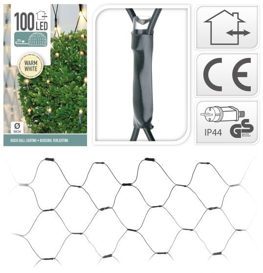 DecorativeLIghting Buxus Netverlichting - 100 LED's - warm wit