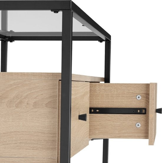 tectake - Consoletafel dressoir sidetable Reading - industrieel - lichtbruin - 101,5x41,5x80,5cm - 404691