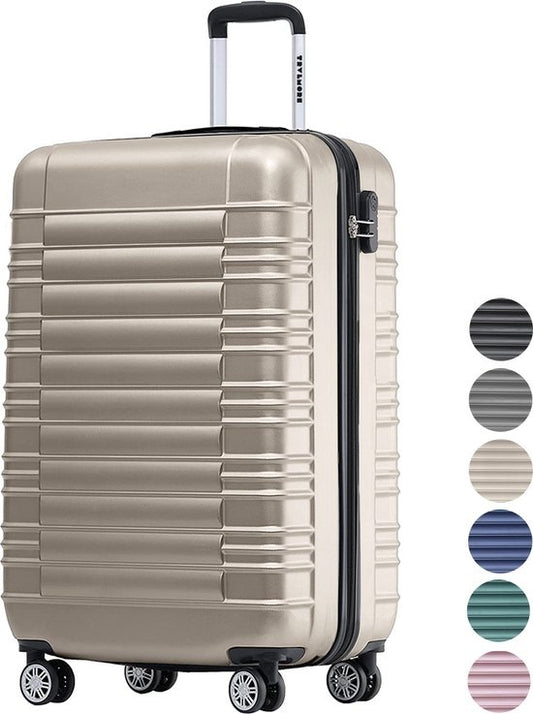 TRVLMORE Koffer - Handbagage - Cijferslot - Champagne - 54x36x20cm - 38L