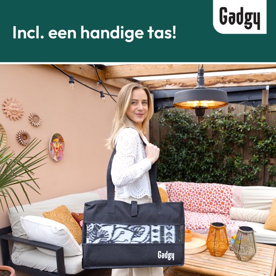 Gadgy Buitenkleed – Dubbelzijdig Tuintapijt, Weer- & UV-bestendig – 300 x 200 cm – Zwart/Wit