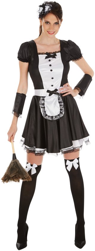 Dressforfun vrouwenkostuum sexy dienstmeisje XXL - verkleedkleding kostuum halloween verkleden feestkleding carnavalskleding carnaval feestkledij partykleding - 301064