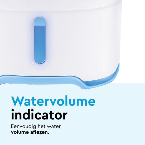 BRASQ Drinkfontein kat en hond 2,5 Liter - Waterfontein - Kattenfontein - Waterdispenser - Dieren drinkbak - Wit - BPA vrij - geruisloos - Inclusief 4 reservefilters + accessoires