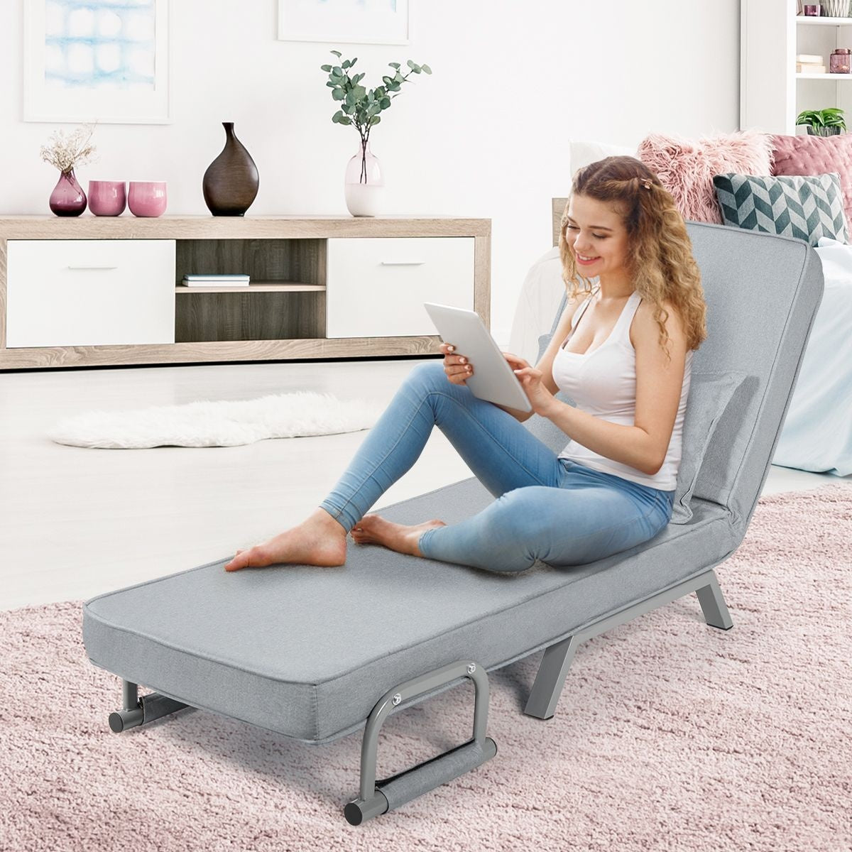 Coast Cabrio Sleep Sofa Vouwbare fauteuil Besinbedbank Bank Bed 5-Positie Liesstoel Lichtgrijs