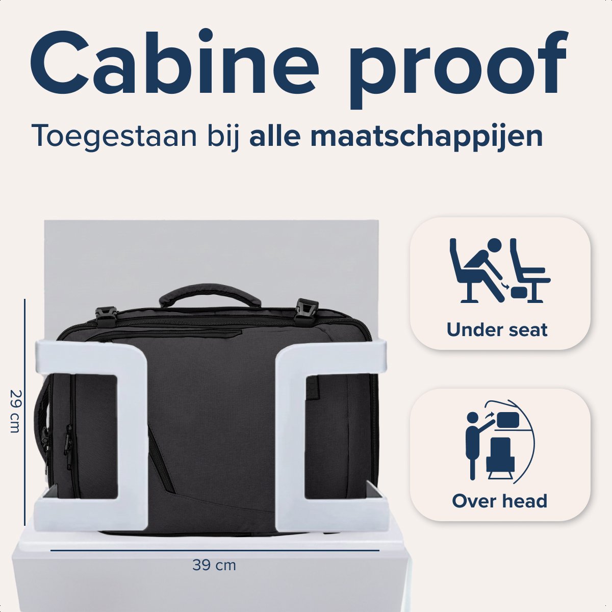 TRVLMORE Reistas - 25L Rugzak - Handbagage - Spatwaterdicht - Rugtas - Weekendtas - Dames en Heren - Antraciet