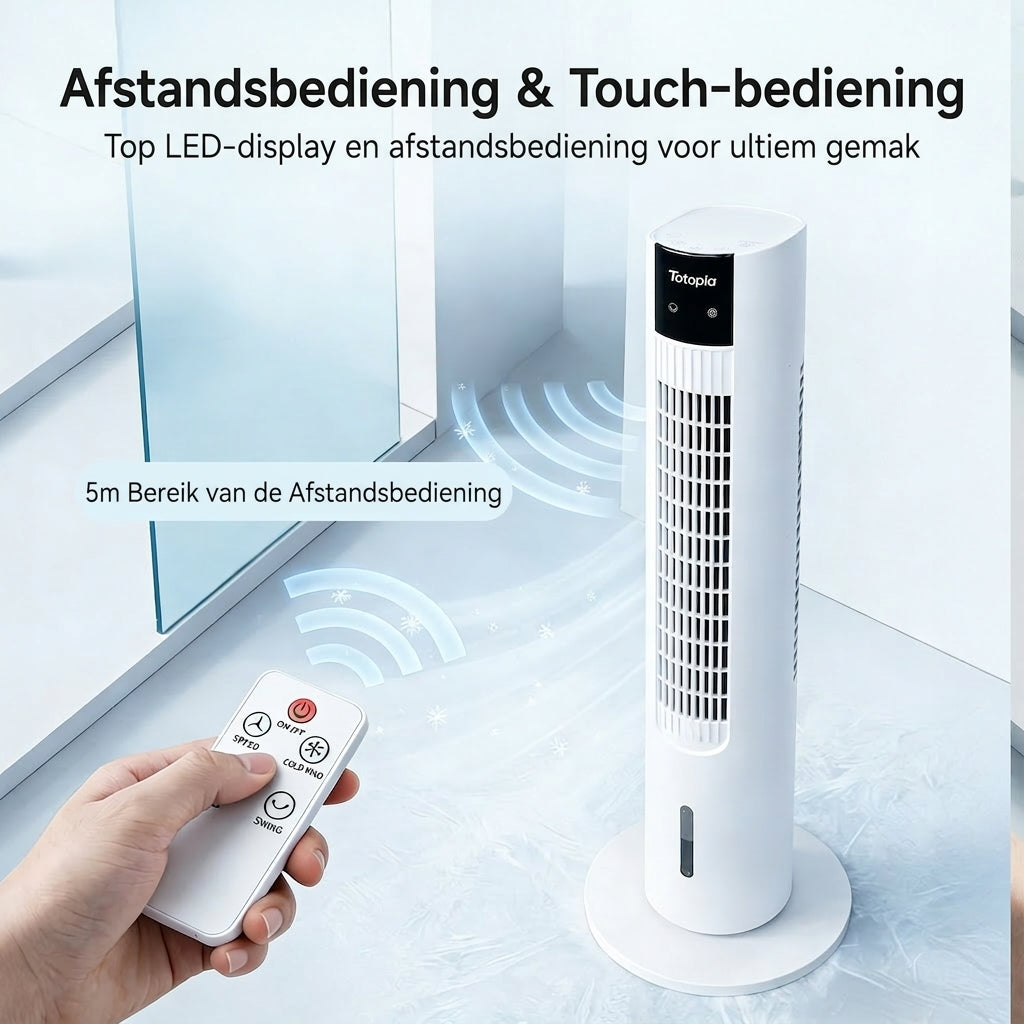 Totopia waterkoelende torenventilator - 70° oscillatie