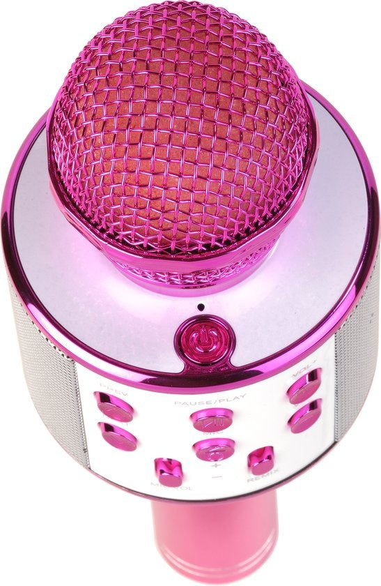 Denver Karaoke Microfoon Bluetooth - Draadloos - Karaoke Set - Ingebouwde Speaker - AUX - MicroSD - KMS20 - Roze