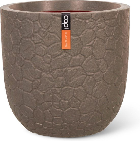 Capi Europe - Bloempot bol Clay NL - 35x34 - Warm taupe - Bloempot voor binnen en buiten - Levenslang garantie - Breukbestendig - 100% Recyclebaar - CO2 Neutraal geproduceerd - KWTC932