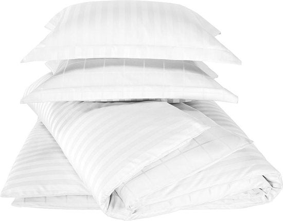 De Witte Lietaer Dekbedovertrek Katoen Satijn Zygo - Lits Jumeaux - 240 x 220 cm - Wit