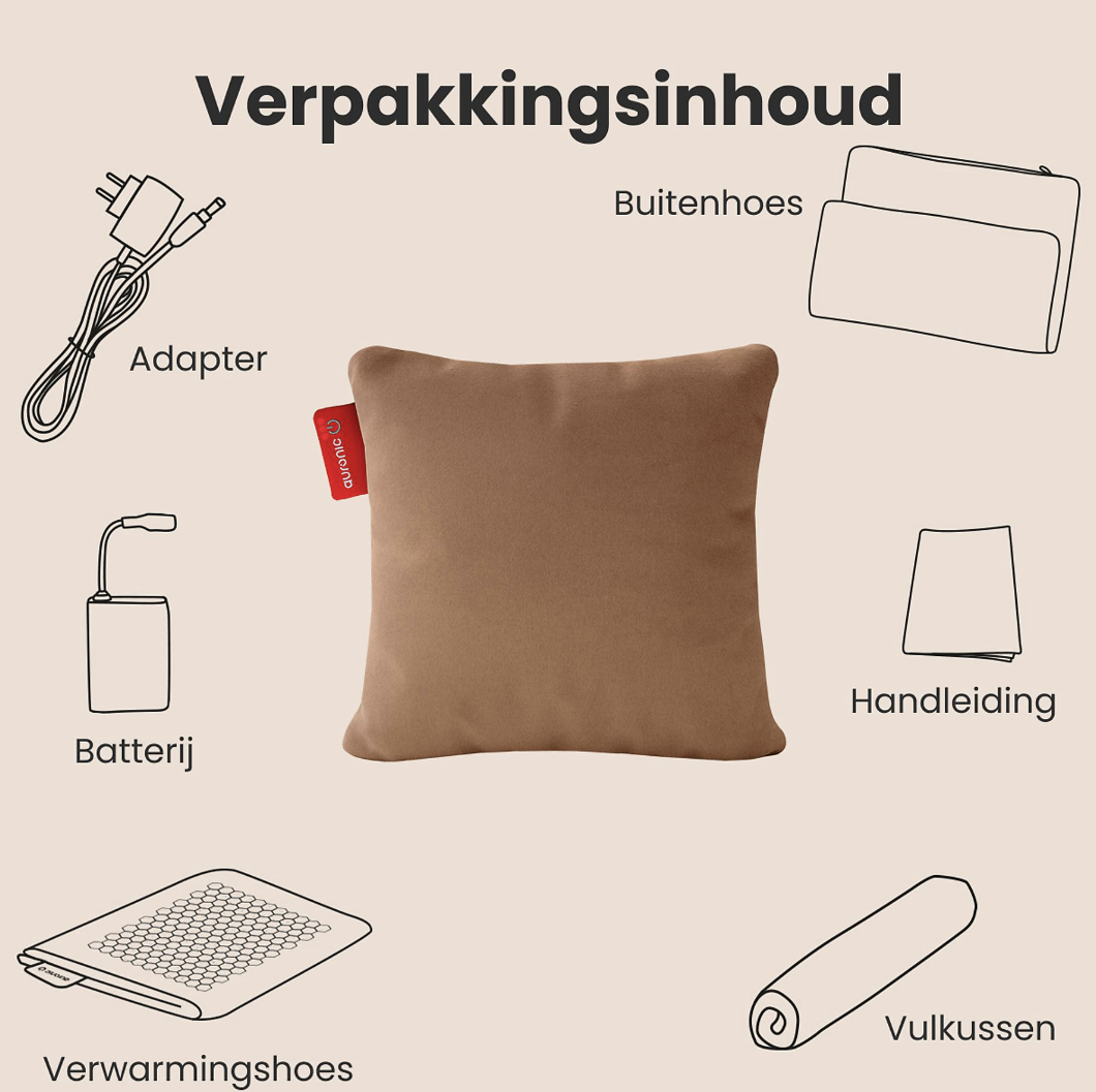 Auronic elektrisch warmtekussen infrarood classic 45x45 cm – oplaadbaar – 3 warmtestanden – oud roze