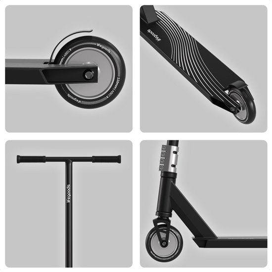 LifeGoods Stuntstep Pro X - T-Stang - HIC - Jongens/Meisjes - 110mm - 100KG - Zwart