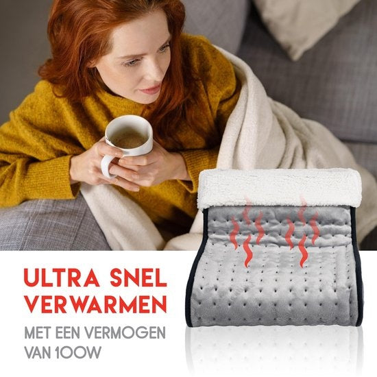 alpina Elektrische Voetenwarmer - Overhittebeveiliging - Binnenhoes Wasbaar - 3 Warmtestanden - Grijs