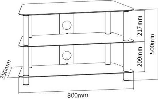 VDD - TV kast meubel - Audio hifi meubel - 80 cm breed - Zwart