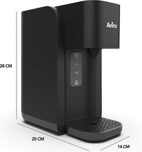 Aviro Heetwaterdispenser - Heetwatertap - 100°C - Luxe Instant Waterkoker - 2200W - 1,5L Zwart