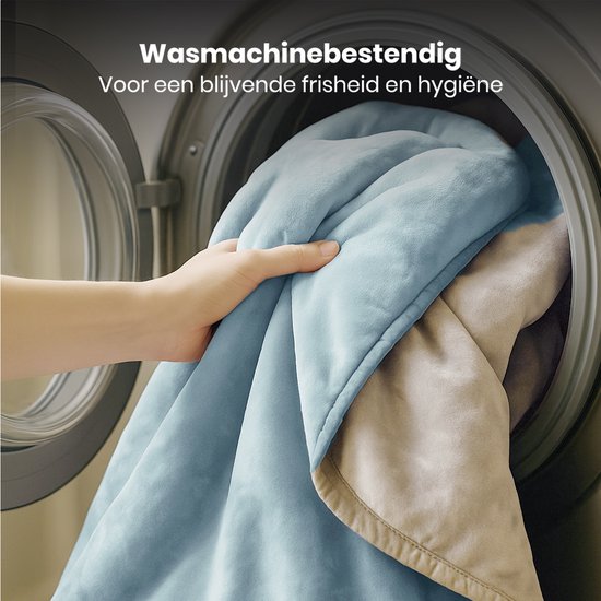 Auronic Elektrische Deken - 160x120cm - Warmtedeken - 1 Persoons - 3 Warmtestanden - met Timer - Verwarmingsdeken - Lichtblauw