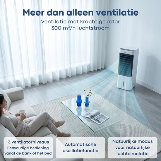 Aironex Aircooler / Luchtkoeler – Met Koelelementen, 5L Watertank, Afstandsbediening, Timer & LED Display – Voor Verfrissende Verkoeling - Geen Mobiele Airco, Maar Effectief Alternatief Zonder Slang