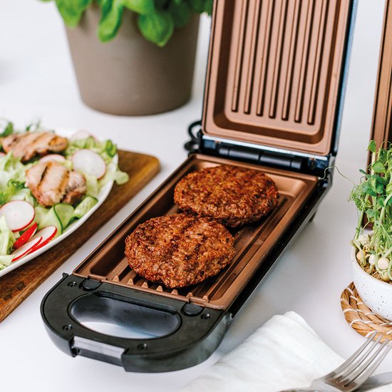 Livington Copperline Flipswitch multifunctionele grill, 800 W inclusief receptenboekje