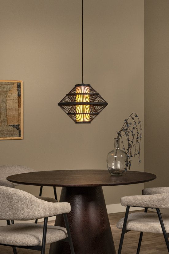 Lucide PASQUINO - Hanglamp - Ø 40 cm - 1xE27 - Zwart - Essential - Japandi