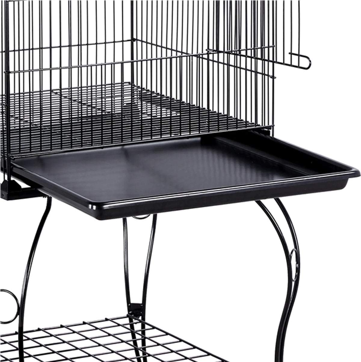 Yaheetech Vogelkooi - Parkieten en Papegaaien - 59,5x59,5x150 cm - Verrijdbaar - Afneembare Standaard - Zitstokken - Zwart