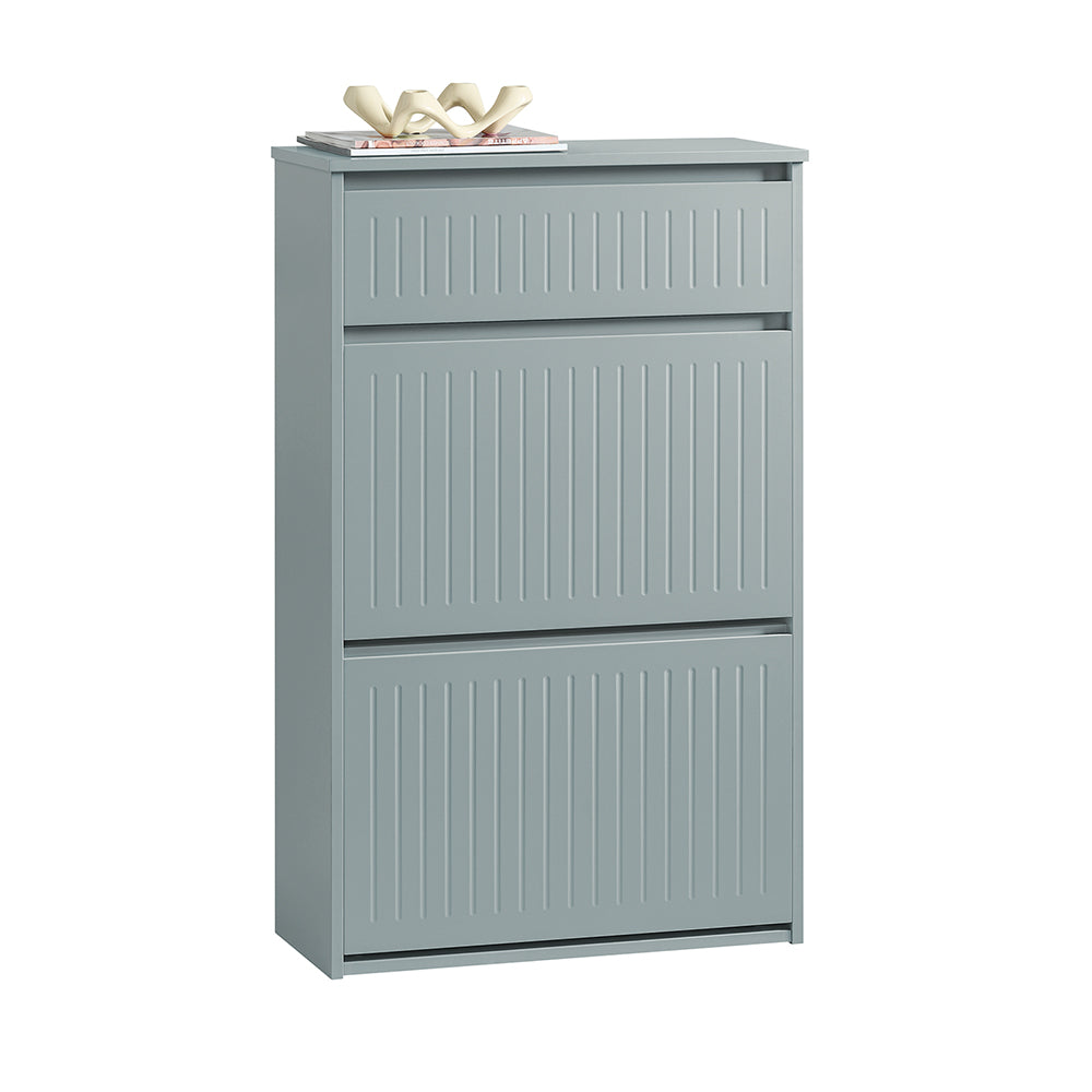 SoBuy Schoenenkast FSR165-HG - 2 Kleppen en 1 Lade - MDF - 61 x 26 x 100 cm - Grijs