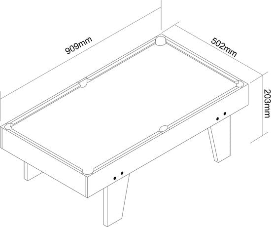 Cougar Pooltafel Mini 3 ft – Compacte Pooltafel in Eiken/Grijs – Opzettafel - Inclusief Ballen, Keuen, Triangel, Krijt & Borstel